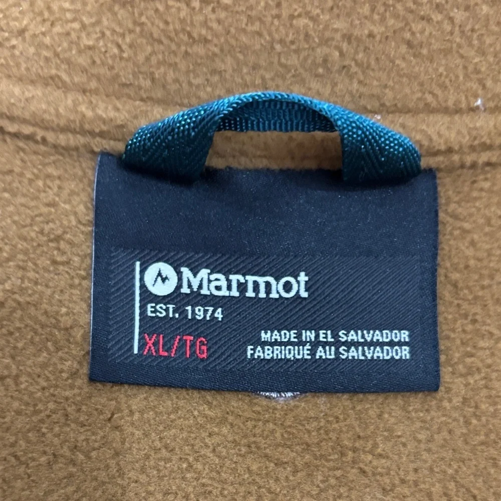Marmot Men's Rocklin pullover 1/2 zip-up Mustard and Teal size XL oversized NWOT